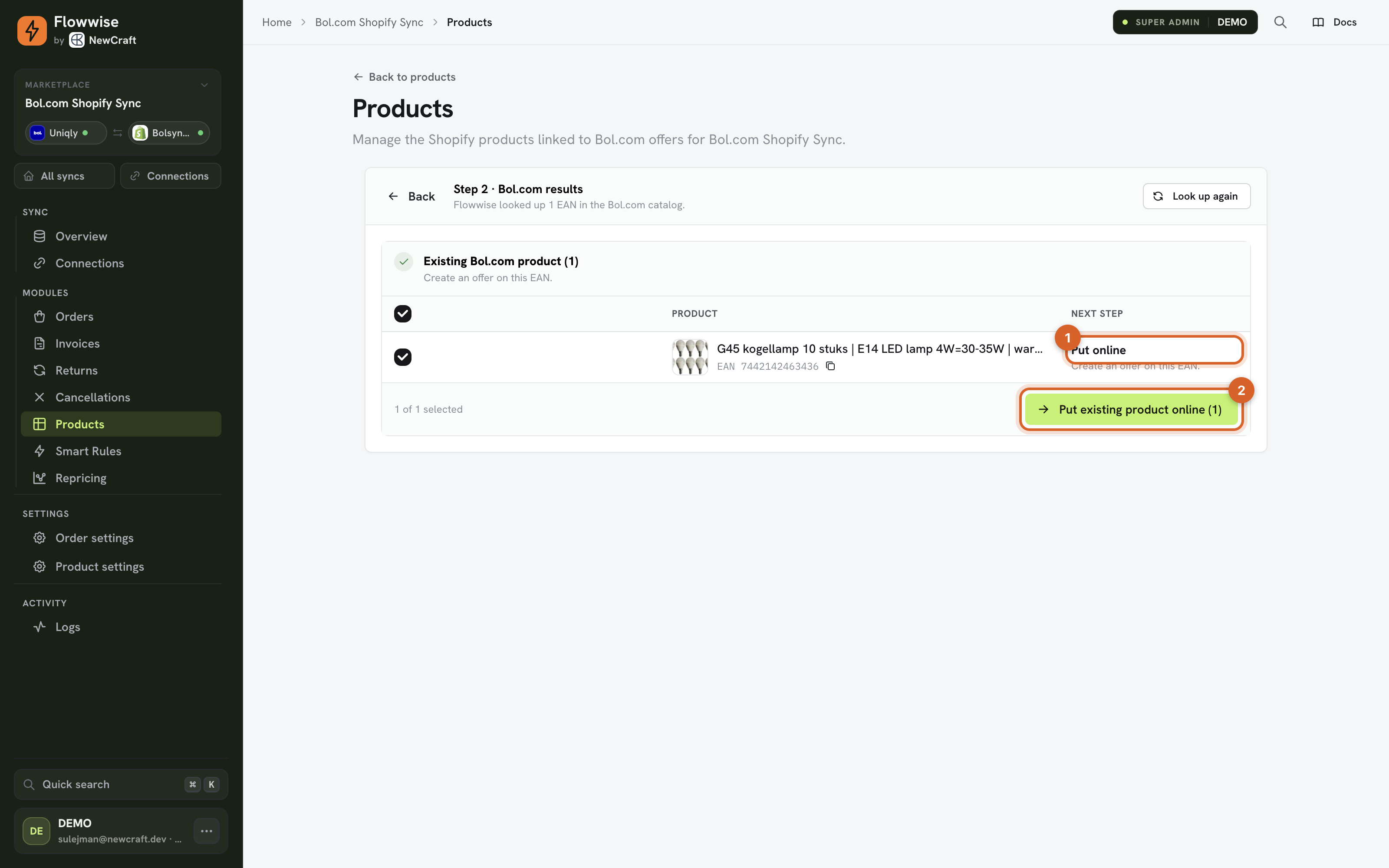 Bol.com-resultaten: bestaand product gevonden